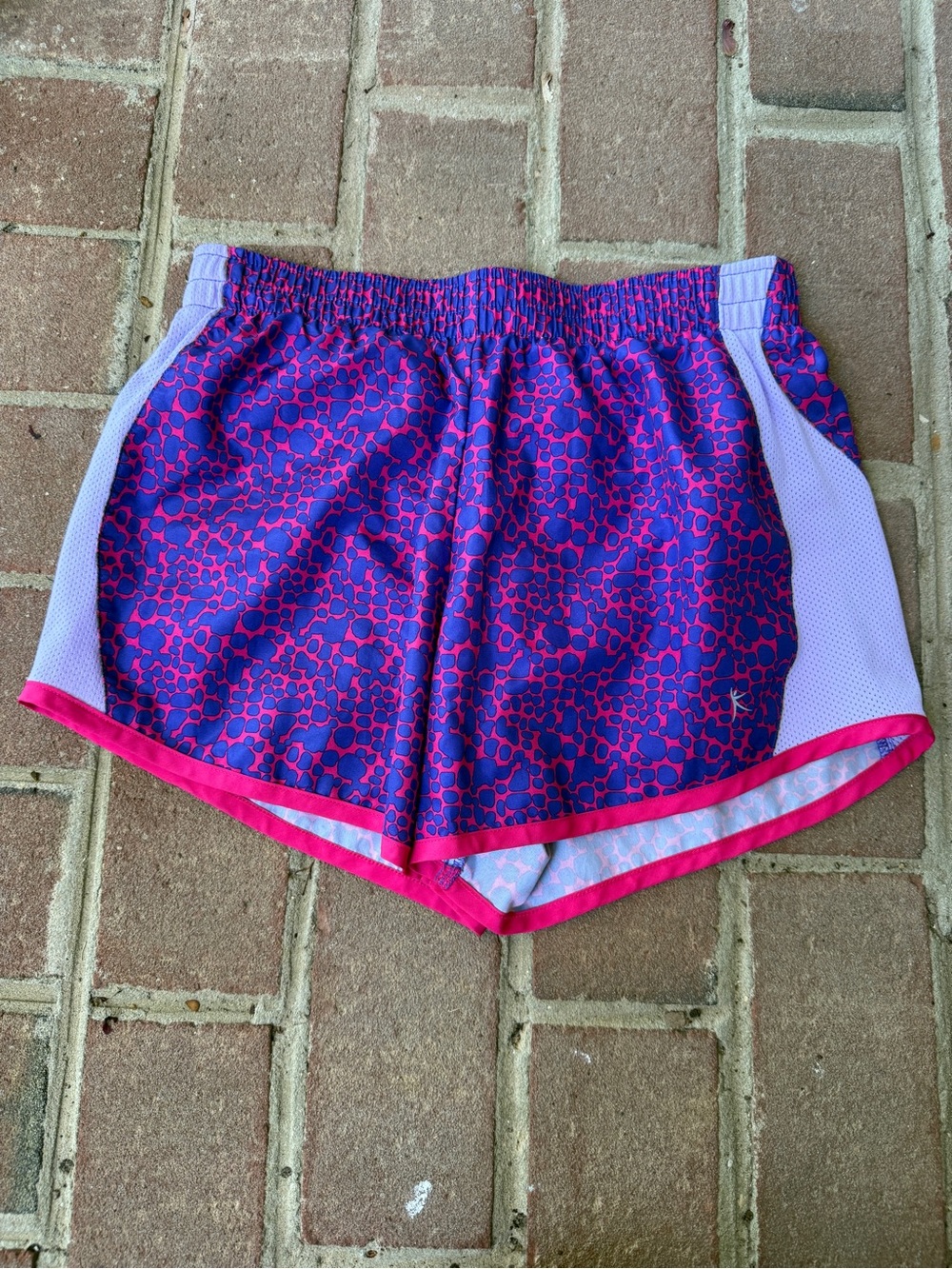 Danskin Now Purple & Hot Pink Patterned Athletic Shorts Youth XL